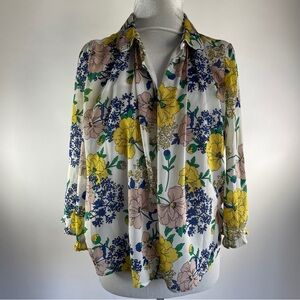 Gipsy Retro Bohemian Floral Vintage-Inspired Floral Top Med